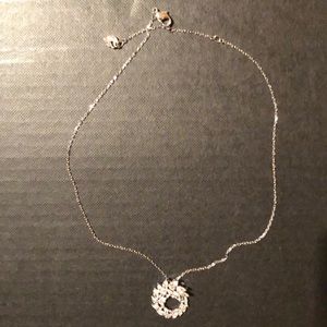 Swarovski necklace; rhodium plated, crystals